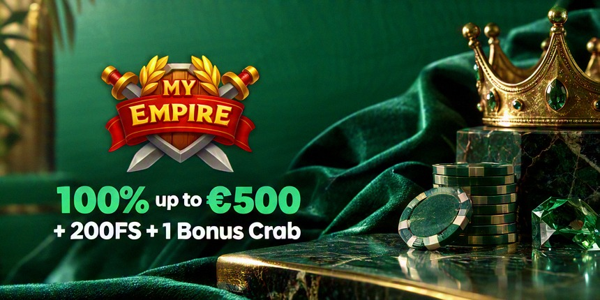 Neteller MyEmpire 100% up to €500 + 200FS + 1 Bonus Crab